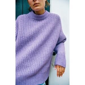 Zara PURL KNIT SWEATER in Lilac
